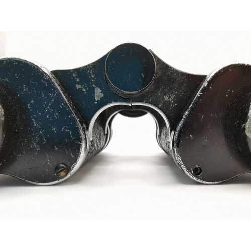 250 - A pair of early 20th century field binoculars, with leather case. Without identifiable maker/marking... 