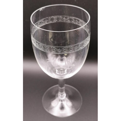 275 - A rare set of three WWII German wine glasses from the Officers' Mess of the SS bodyguard unit of Ado... 