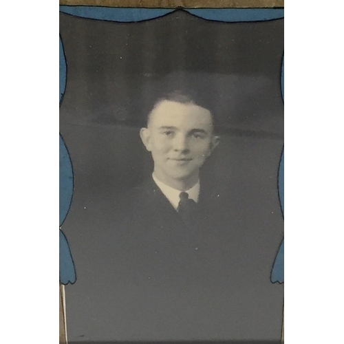 359 - An early photograph, mounted in a later glass frame with Fleet Air Arm emblem.