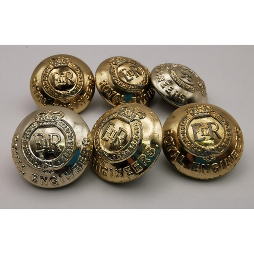 381 - A collection of six Royal Engineers uniform buttons, together with three Royal Artillery examples.