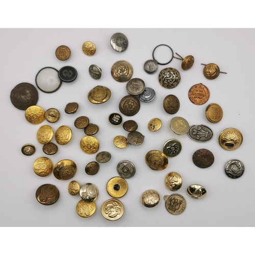 383 - A mixed selection of approximately fifty-seven military uniform buttons.