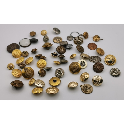 383 - A mixed selection of approximately fifty-seven military uniform buttons.