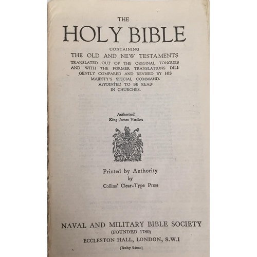 405 - A collection of five religious interest books. To include an Active Service Edition (WWII) Bible, to... 