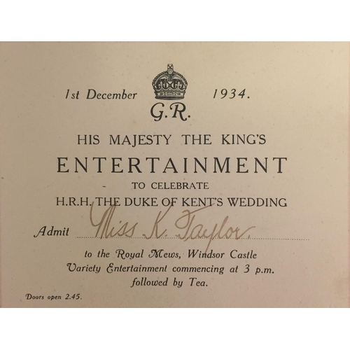 409 - A collection of personal Royal invitations & passes given to a member of Royal Household staff, Miss... 