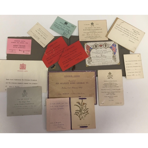 409 - A collection of personal Royal invitations & passes given to a member of Royal Household staff, Miss... 