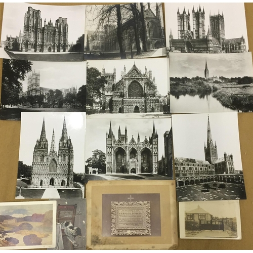 412 - A small collection of vintage Cathedral photographs, a memorial photo - Charles Noell & three miscel... 