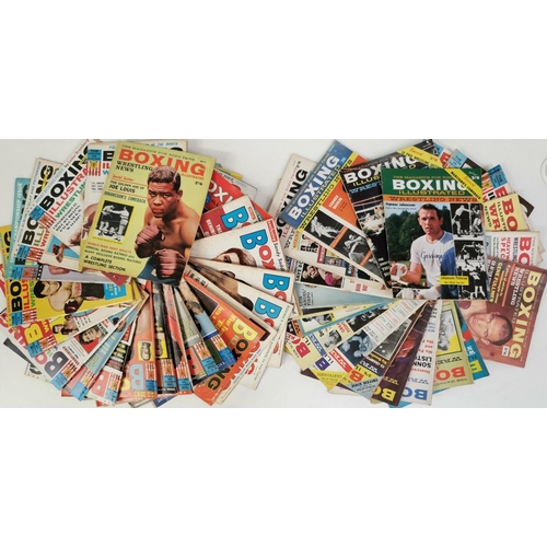 434 - A collection of approximately fifty-two editions of 'Boxing Illustrated, Wrestling News' magazine, d... 