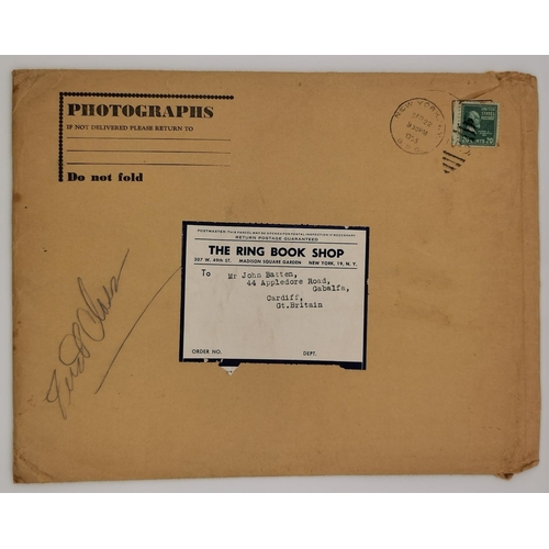 460 - A signed/dedicated photo, with original envelope, of the boxing writer & founder author of 'The Ring... 