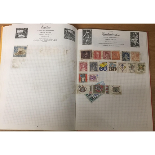 1634 - A vintage, partially-completed, 'Royal Mail' stamp album, with worldwide stamps.