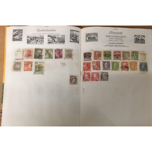 1634 - A vintage, partially-completed, 'Royal Mail' stamp album, with worldwide stamps.