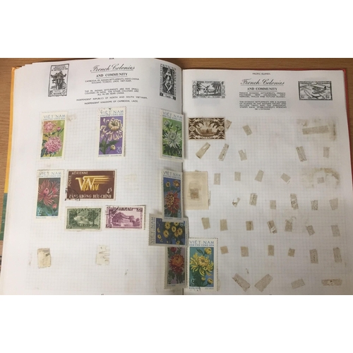 1634 - A vintage, partially-completed, 'Royal Mail' stamp album, with worldwide stamps.