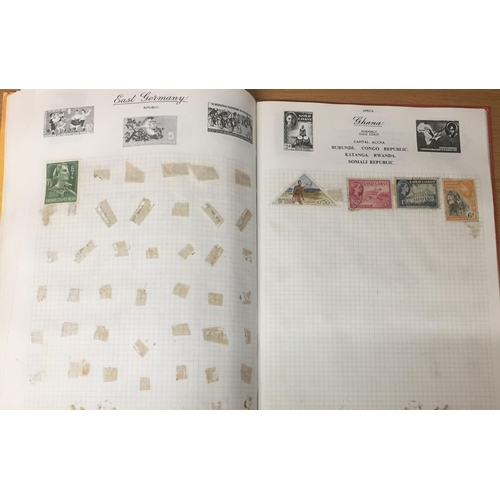 1634 - A vintage, partially-completed, 'Royal Mail' stamp album, with worldwide stamps.