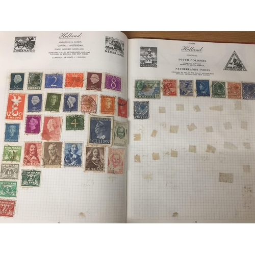 1634 - A vintage, partially-completed, 'Royal Mail' stamp album, with worldwide stamps.