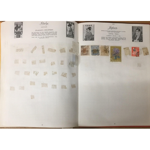 1634 - A vintage, partially-completed, 'Royal Mail' stamp album, with worldwide stamps.