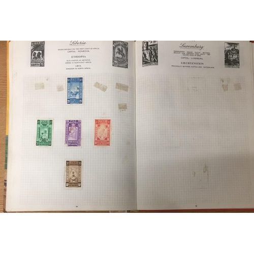 1634 - A vintage, partially-completed, 'Royal Mail' stamp album, with worldwide stamps.