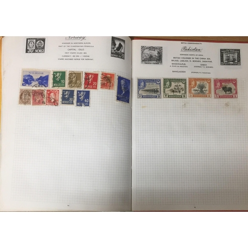 1634 - A vintage, partially-completed, 'Royal Mail' stamp album, with worldwide stamps.