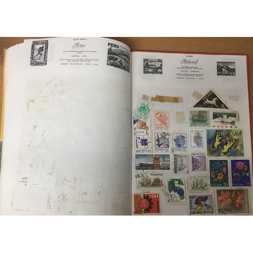 1634 - A vintage, partially-completed, 'Royal Mail' stamp album, with worldwide stamps.