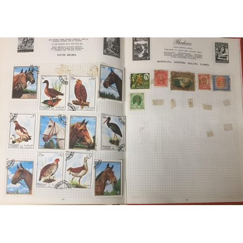 1634 - A vintage, partially-completed, 'Royal Mail' stamp album, with worldwide stamps.