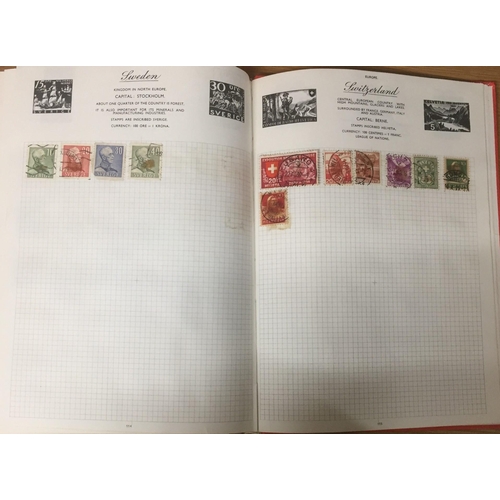 1634 - A vintage, partially-completed, 'Royal Mail' stamp album, with worldwide stamps.