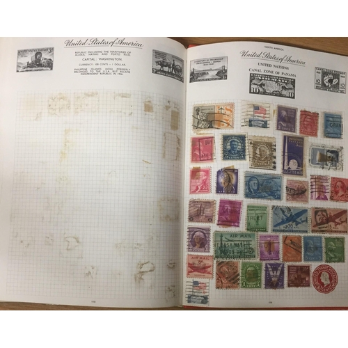 1634 - A vintage, partially-completed, 'Royal Mail' stamp album, with worldwide stamps.