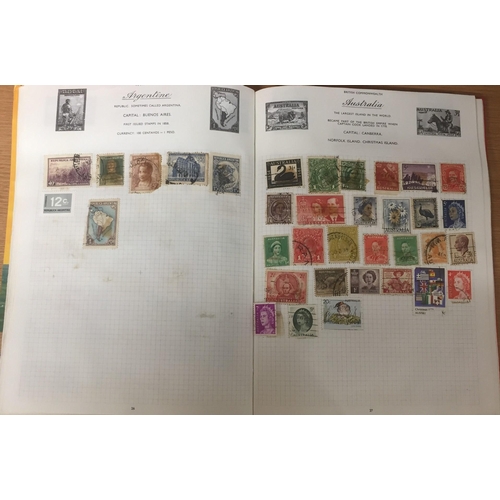 1634 - A vintage, partially-completed, 'Royal Mail' stamp album, with worldwide stamps.