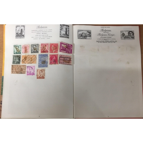 1634 - A vintage, partially-completed, 'Royal Mail' stamp album, with worldwide stamps.