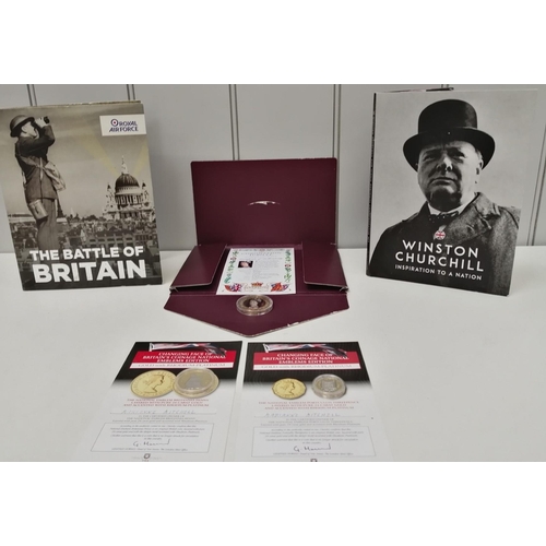 1664 - A collection of commemorative coins. To include 1953-2013 Queen's Jubilee Jersey gold-plated, proof-... 