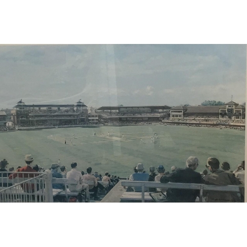 1678 - A large, framed cricket print. England vs Australia 1980 Centenary, after Arthur Weaver. Limited edi... 