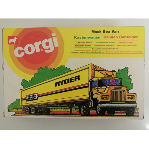 2206 - A boxed, Corgi Super Juniors, Mack Box Van, branded, 'Ryder'. Model no. 2027.