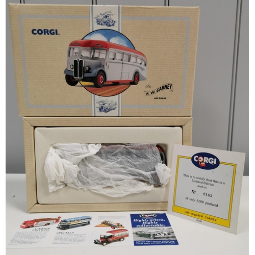 2220 - Corgi 97193 1:50 Scale AEC Regal coach - R W Carney. Limited edition 163/9500.