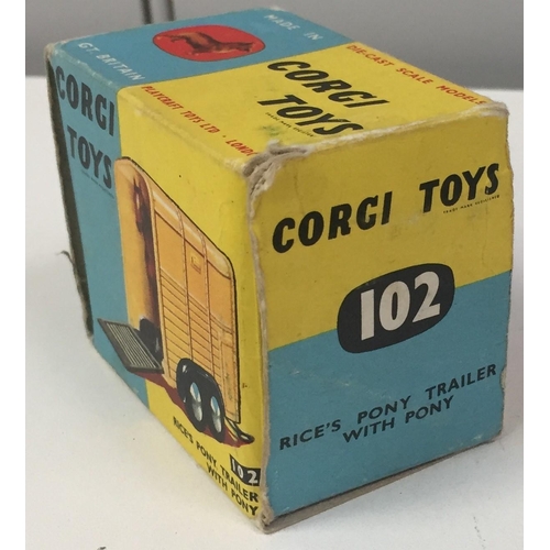 2236 - Corgi 102 - 'Rice's Pony Trailer With pony'. Complete with original box.