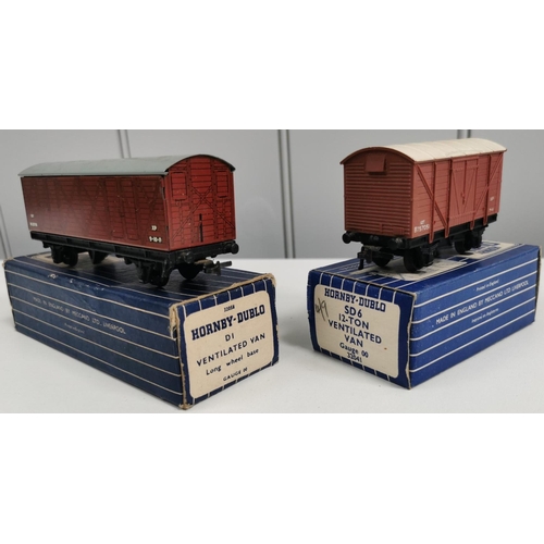 2723 - A collection of seven, boxed Hornby-Dublo wagons. To include Ventilated Van Long Wheel Base; 12-ton ... 