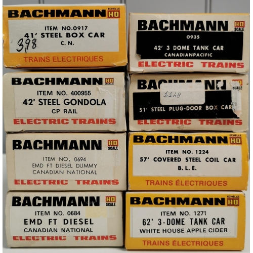 2725 - A collection of eight, boxed Bachmann HO scale engines & wagons. To include 41' Steel Box Car; 42' S... 