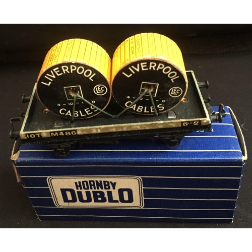 2799 - A rare, boxed Hornby-Dublo Low-Sided Wagon with Cable Drums 'Liverpool Cables'.