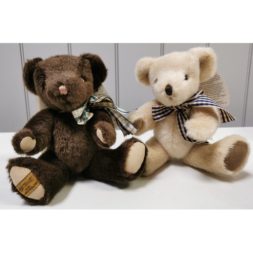 4042 - Merrythought 'Harry' & 'James' bears. Brown & beige mohair with accompanying, check ribbons, from 20... 