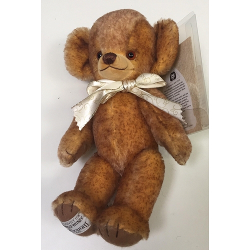 4053 - Merrythought 'Rusty Cheeky Witney' bear. Yellow & rust mohair with accompanying ribbon. Height 20cm.... 