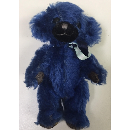 4058 - Merrythought 'Cheeky Tiny Blue' bear. Blue mohair with accompanying light blue ribbon. Limited editi... 