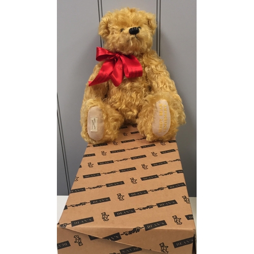 4064 - Dean's '100 Years' bear. Golden mohair with accompanying red ribbon, from 2002. Catalogue no. 002701... 