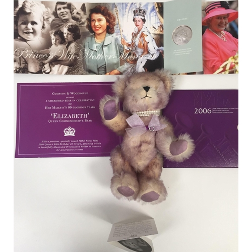 4079 - Canterbury Bears 'Queen Elizabeth II Commemorative 80th Birthday'. Lilac mohair, with accompanying r... 