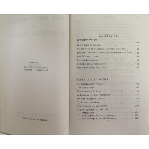 1706 - A 1928 second edition of 'The Short Stories of Thomas Hardy', including 'Wessex Tales'; 'Life's Litt... 