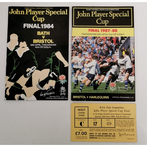 1762 - A collection of vintage Bristol Rugby & Football programmes & ticket stub, from 1960's-80's.