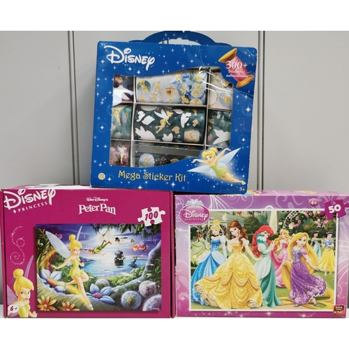 1825 - A selection of seven (mostly Disney) items. To include stickers, two jigsaw puzzles, My First Scrabb... 