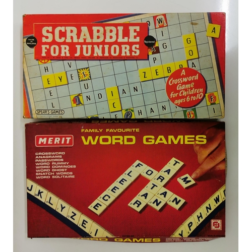 1865 - A collection of four, boxed word games. To include 'Picture Lotto'; 'Scrabble for Juniors'; 'Spellma... 