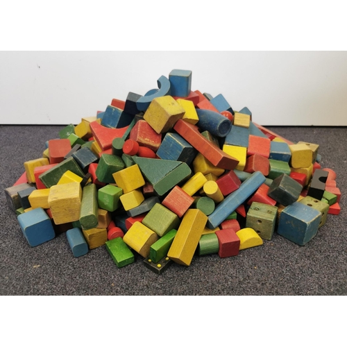 1869 - A large quantity of vintage, wooden building blocks & shapes.