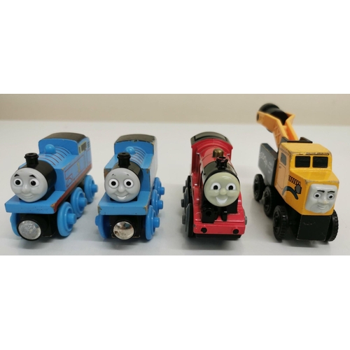 2702 - A mixed lot of four Brio 'Bugs' & four Thomas The Tank Engine trains.