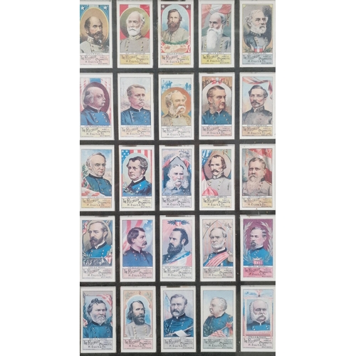 1605 - A framed set of 'The Recruit' American Civil War cigarette cards, by 'Ellis & Co'. Framed dimensions... 