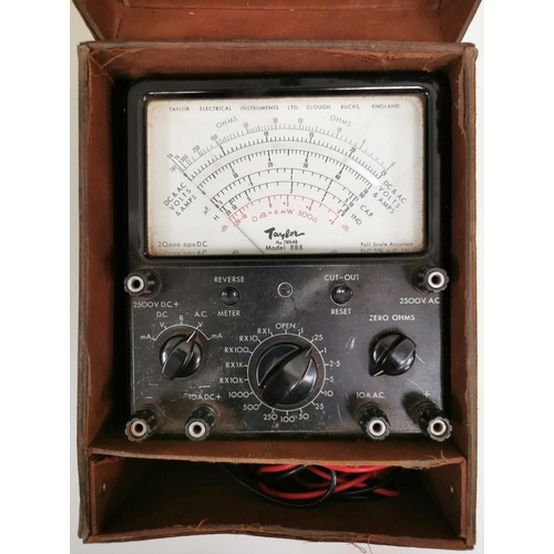 408 - A vintage 'Taylor - model 88B' multimeter, with original leather case. Untested.