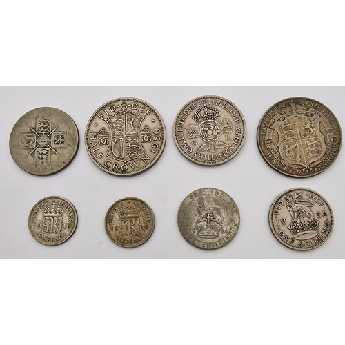 1655 - A collection of pre-decimal GB coinage. To include silver sixpences, Victorian shilling, a quantity ... 