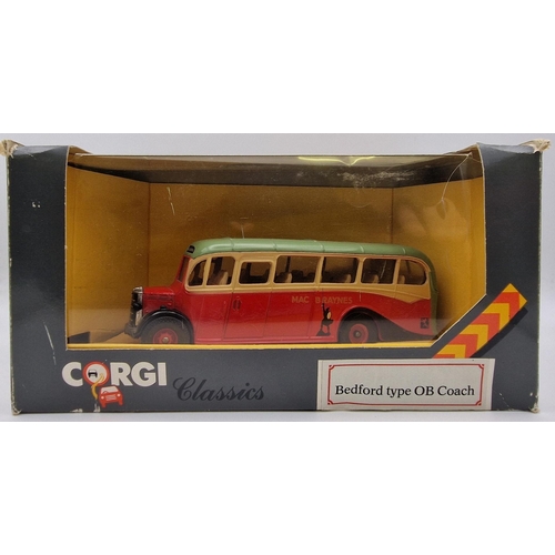 2204 - A collection of three Corgi Classics public transport vehicles. To include a boxed Bedford OB Coach ... 