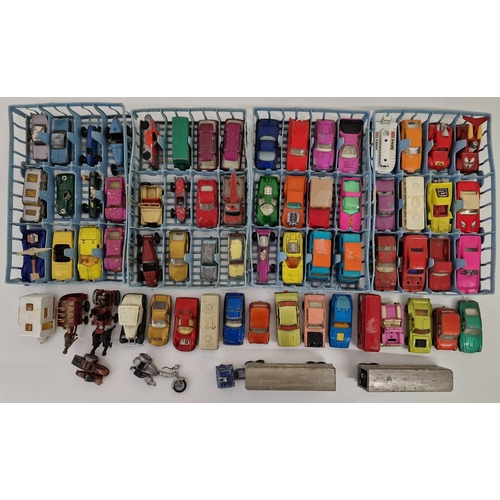 2242 - A collection of approximately fifty-nine playworn Lesney/Matchbox diecast vehicles, together with fo... 